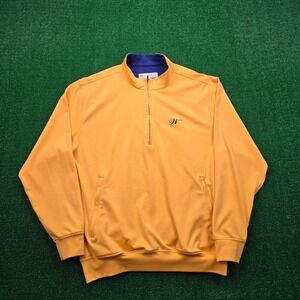 Donald Ross Falkirk Sweatshirt Mens Large Yellow Quarter Zip Performance W Logo